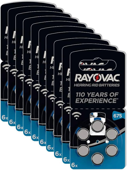 Rayovac Size 675 Hearing Aid Batteries(60 Number)