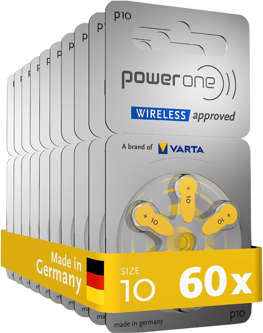 PowerOne Size 10 Hearing Aid Batteries (60 Numbers)