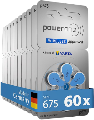 PowerOne 675 Hearing Aid Batteries (60 Numbers)