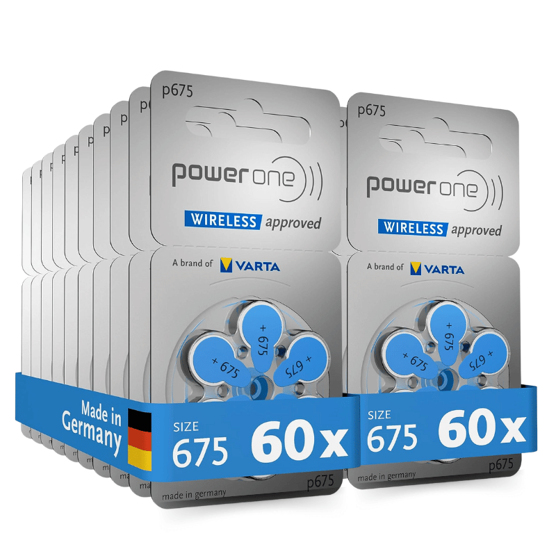 بطاريات PowerOne 675 للمساعدات السمعية (120 رقمًا)